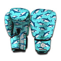 Angry Shark Pattern Print Boxing Gloves