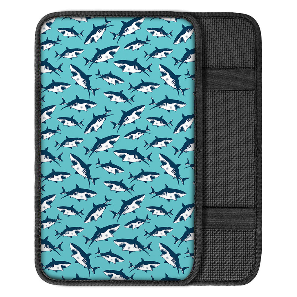 Angry Shark Pattern Print Car Center Console Cover