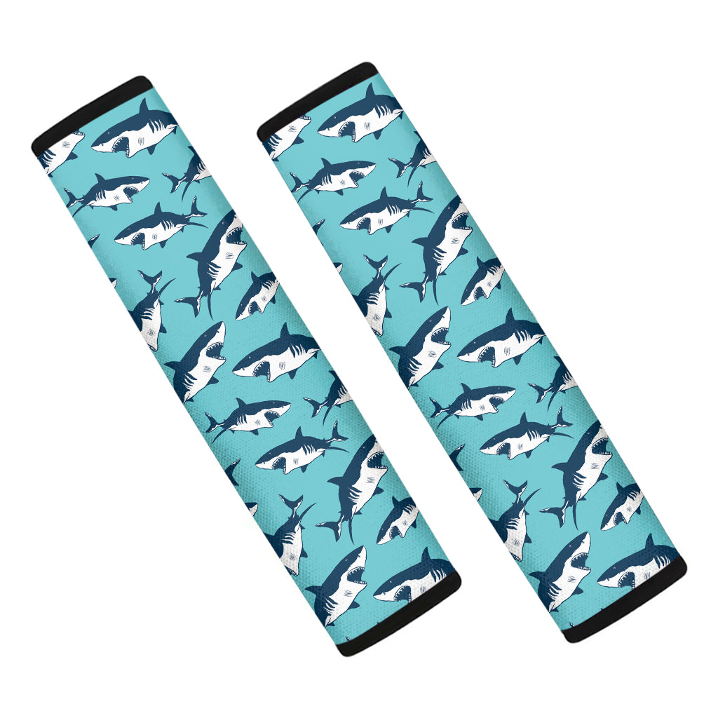 Angry Shark Pattern Print Car Seat Belt Covers