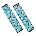 Angry Shark Pattern Print Car Seat Belt Covers