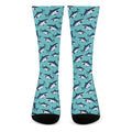 Angry Shark Pattern Print Crew Socks