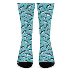 Angry Shark Pattern Print Crew Socks