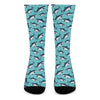 Angry Shark Pattern Print Crew Socks