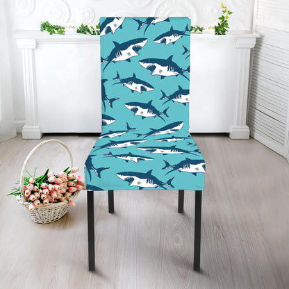 Angry Shark Pattern Print Dining Chair Slipcover