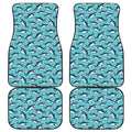 Angry Shark Pattern Print Front and Back Car Floor Mats