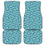 Angry Shark Pattern Print Front and Back Car Floor Mats