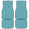 Angry Shark Pattern Print Front and Back Car Floor Mats