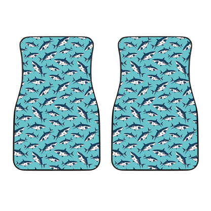 Angry Shark Pattern Print Front Car Floor Mats