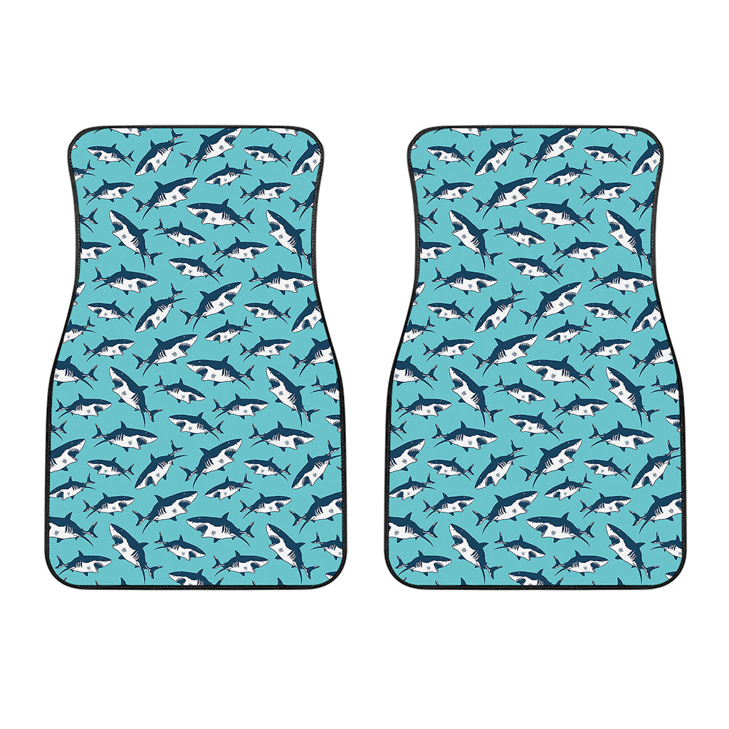 Angry Shark Pattern Print Front Car Floor Mats