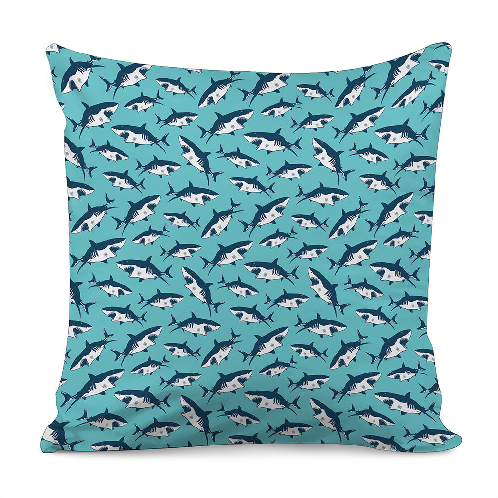 Angry Shark Pattern Print Pillow Cover