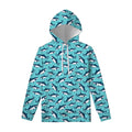 Angry Shark Pattern Print Pullover Hoodie