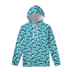 Angry Shark Pattern Print Pullover Hoodie