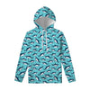 Angry Shark Pattern Print Pullover Hoodie