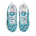 Angry Shark Pattern Print White Sneakers