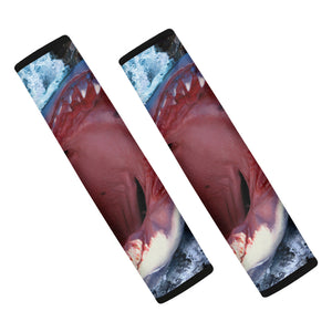 Angry Shark Print Car Seat Belt Covers