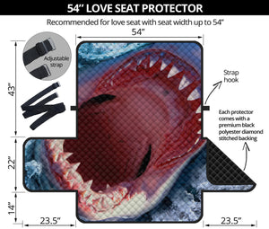 Angry Shark Print Loveseat Protector
