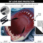 Angry Shark Print Loveseat Protector