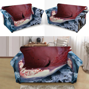 Angry Shark Print Loveseat Slipcover