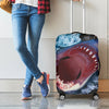 Angry Shark Print Luggage Cover