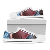 Angry Shark Print White Low Top Shoes