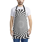 Angular Swirl Motion Illusion Print Apron