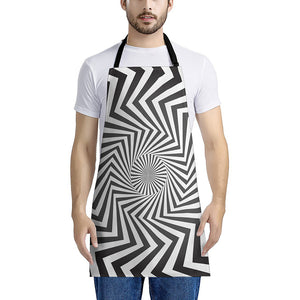 Angular Swirl Motion Illusion Print Apron