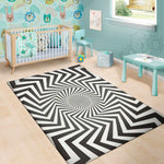Angular Swirl Motion Illusion Print Area Rug