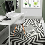 Angular Swirl Motion Illusion Print Area Rug