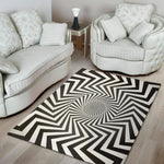 Angular Swirl Motion Illusion Print Area Rug