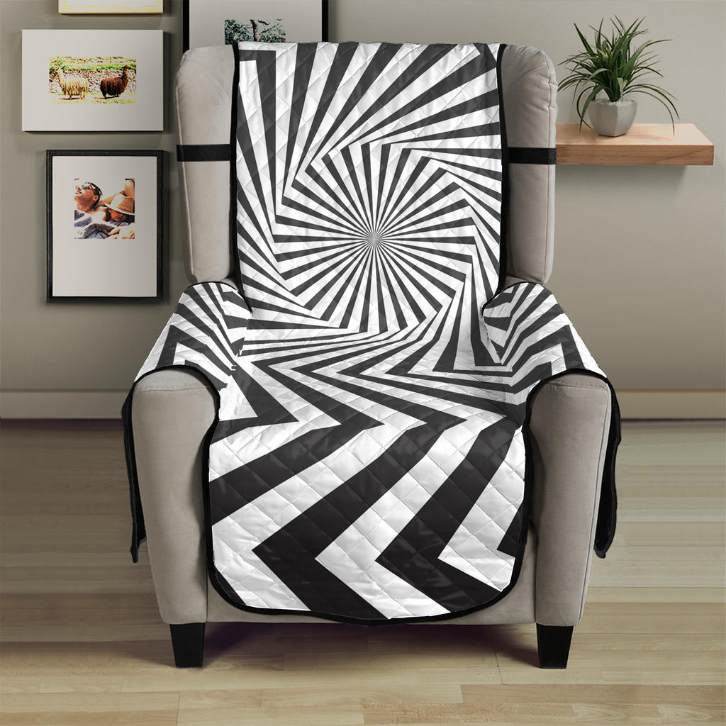 Angular Swirl Motion Illusion Print Armchair Protector