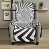 Angular Swirl Motion Illusion Print Armchair Protector