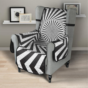 Angular Swirl Motion Illusion Print Armchair Protector