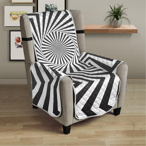 Angular Swirl Motion Illusion Print Armchair Protector