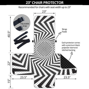 Angular Swirl Motion Illusion Print Armchair Protector