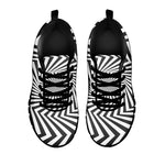 Angular Swirl Motion Illusion Print Black Sneakers
