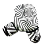 Angular Swirl Motion Illusion Print Boxing Gloves