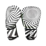 Angular Swirl Motion Illusion Print Boxing Gloves