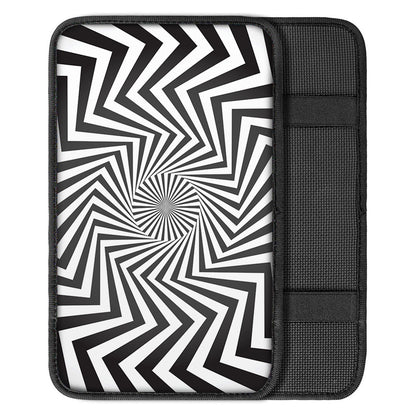 Angular Swirl Motion Illusion Print Car Center Console Cover