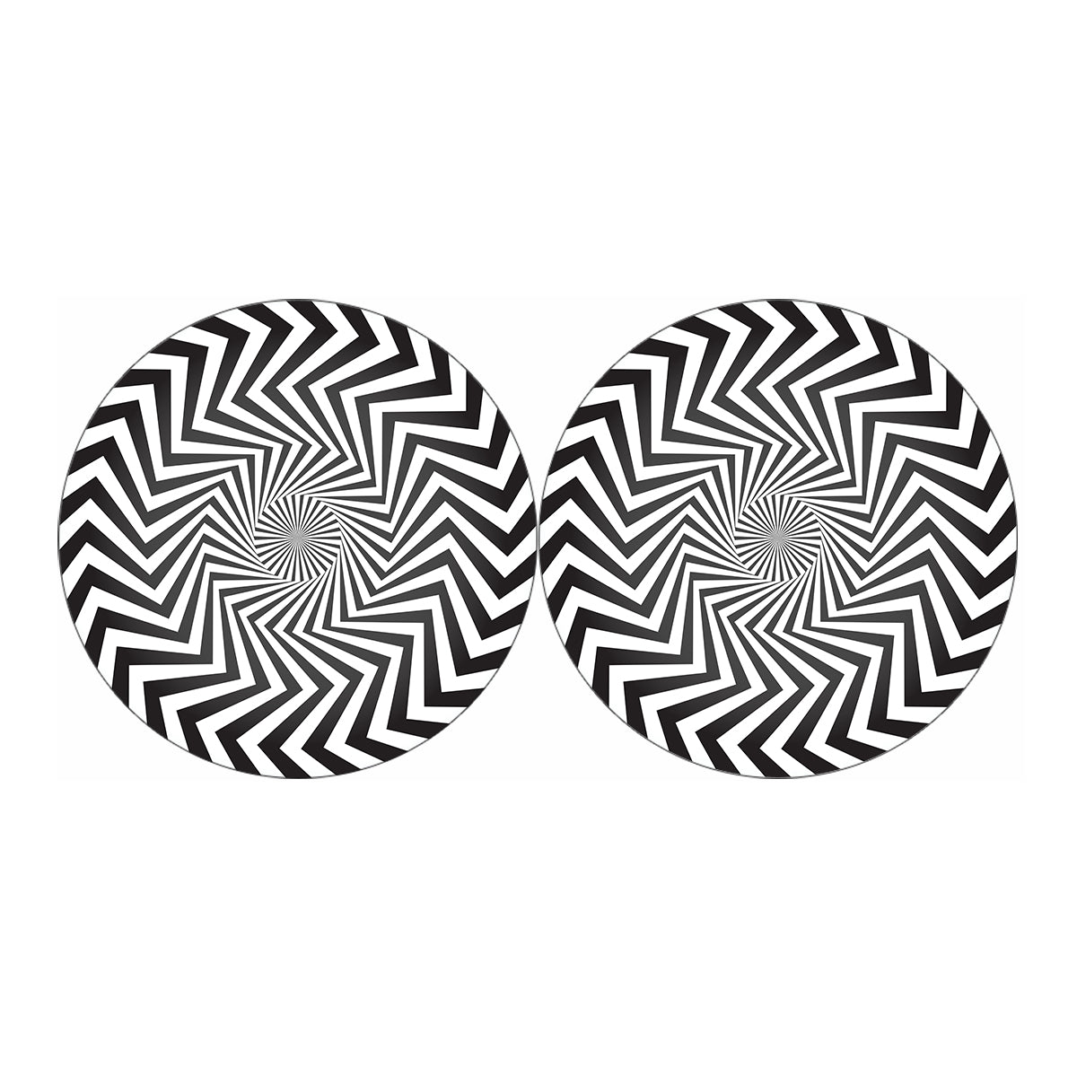 Angular Swirl Motion Illusion Print Car Coasters