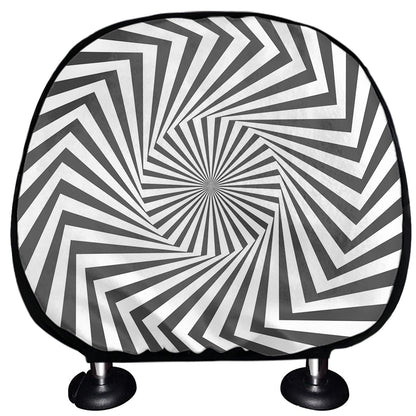 Angular Swirl Motion Illusion Print Car Headrest Covers