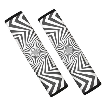 Angular Swirl Motion Illusion Print Car Seat Belt Covers