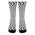 Angular Swirl Motion Illusion Print Crew Socks