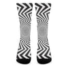 Angular Swirl Motion Illusion Print Crew Socks