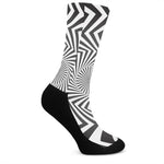 Angular Swirl Motion Illusion Print Crew Socks