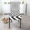 Angular Swirl Motion Illusion Print Dining Chair Slipcover