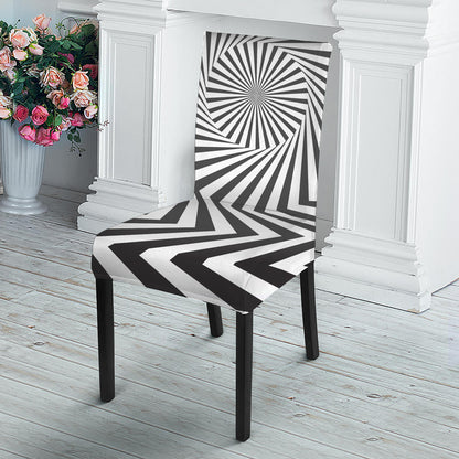 Angular Swirl Motion Illusion Print Dining Chair Slipcover
