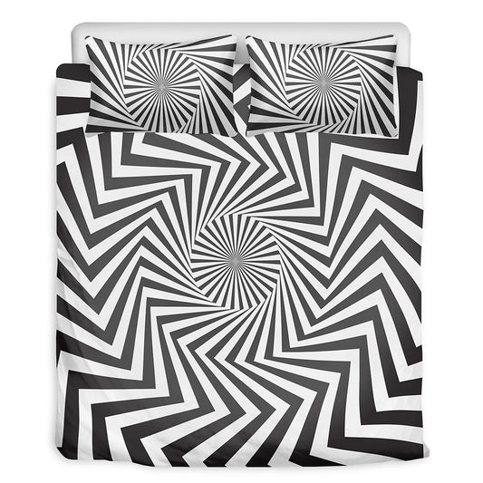 Angular Swirl Motion Illusion Print Duvet Cover Bedding Set