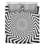 Angular Swirl Motion Illusion Print Duvet Cover Bedding Set