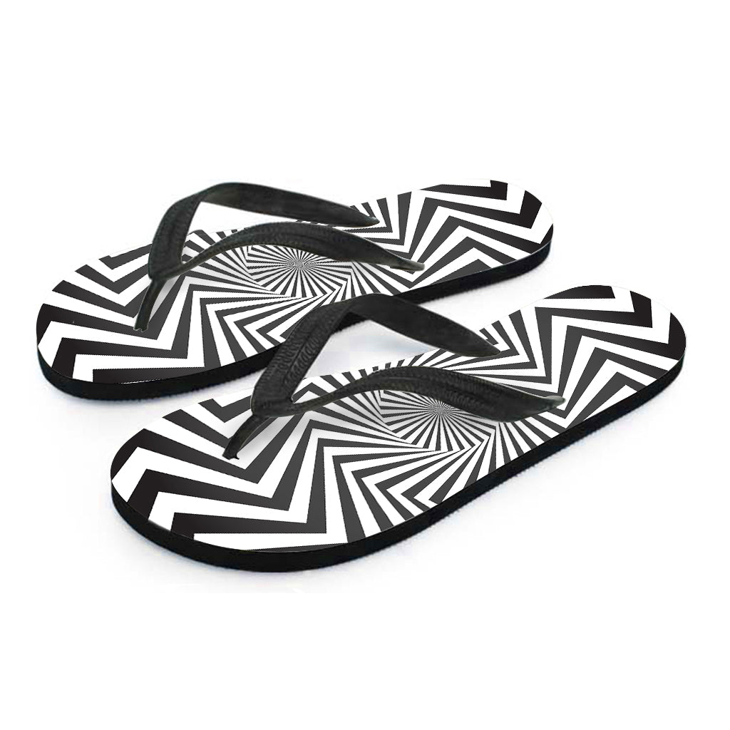 Angular Swirl Motion Illusion Print Flip Flops