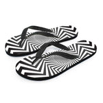 Angular Swirl Motion Illusion Print Flip Flops